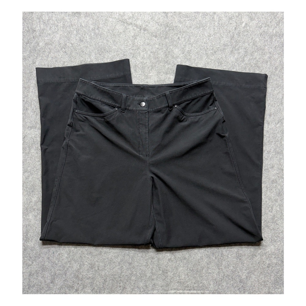 Lululemon City Sleek 5 Pocket Wide Leg High Rise Pant Black Size 32 LW5ENJS